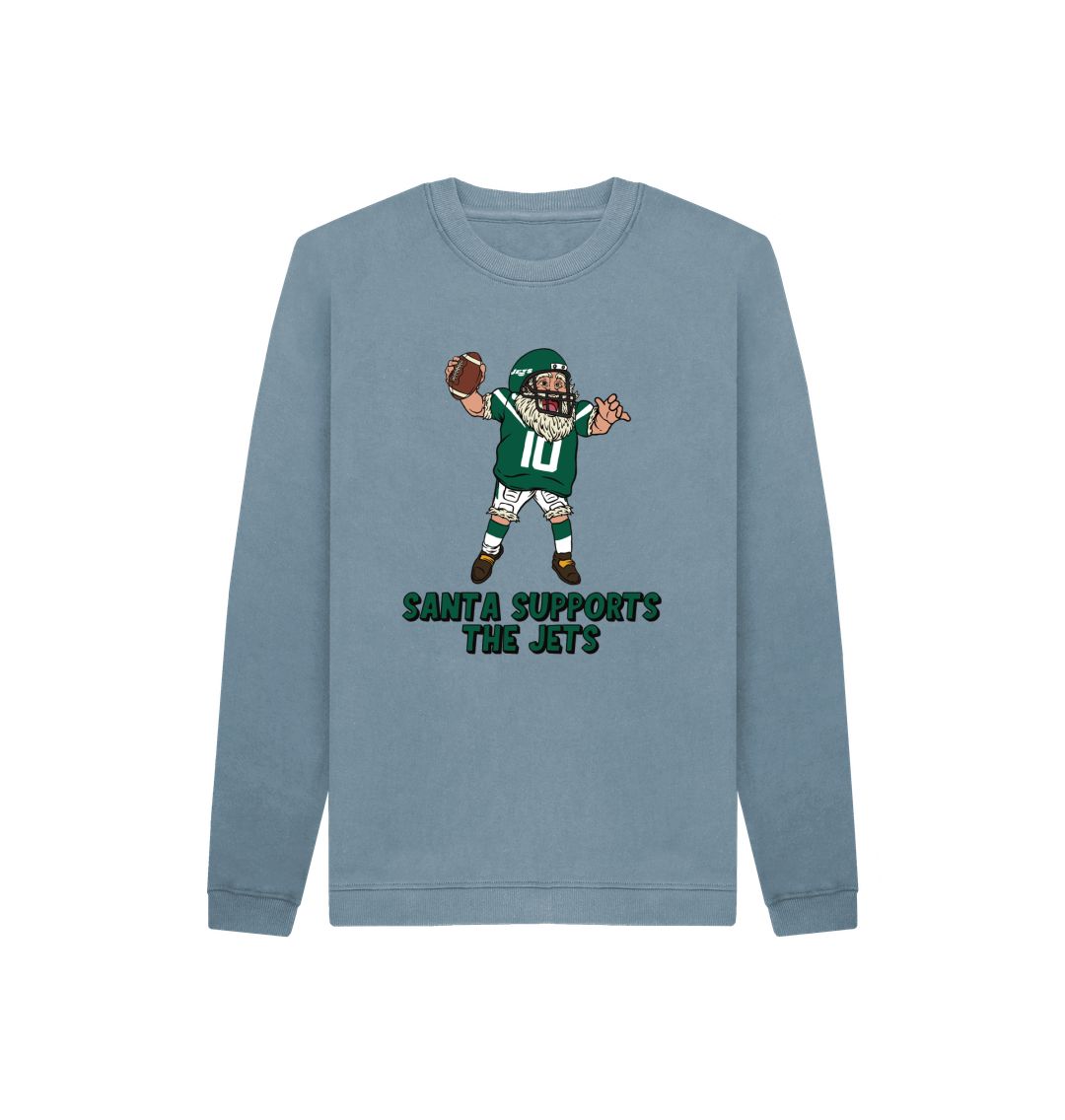 Stone Blue New York Jets Kids Santa Jumper