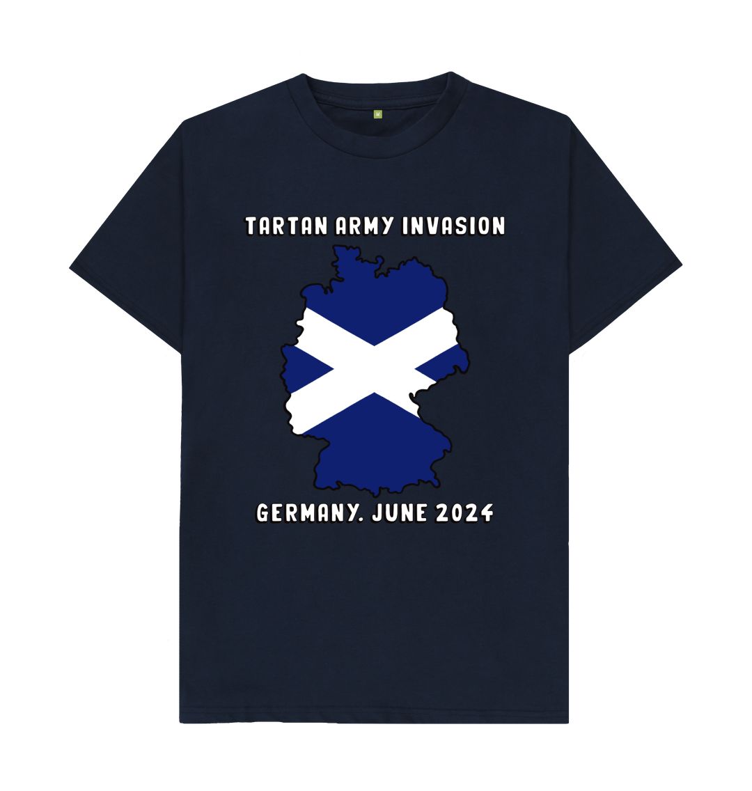 Navy Blue Scotland Euro 2024 Tartan Army Invasion T-shirt