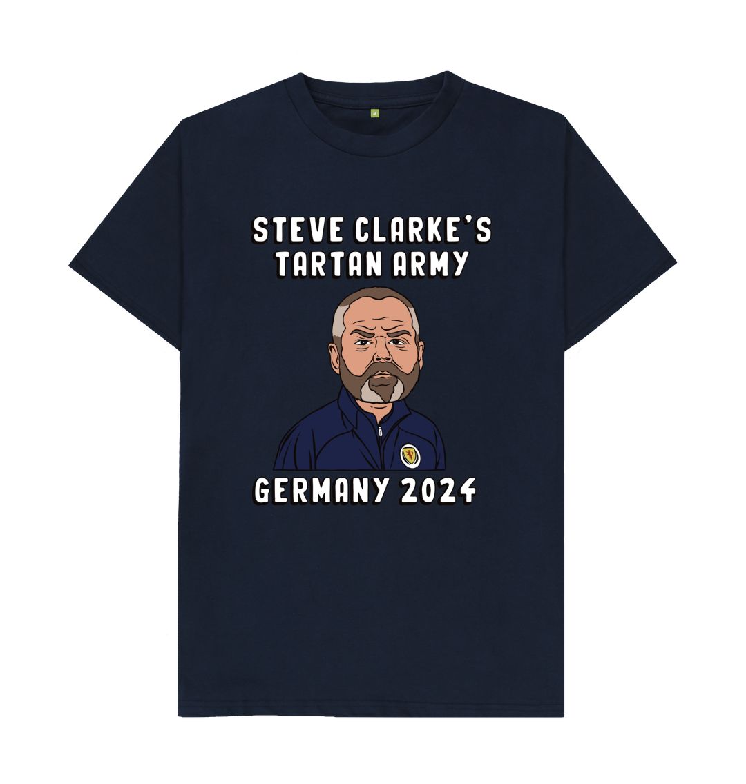 Navy Blue Scotland Euro 2024 Steve Clarke's Tartan Army Navy T-shirt