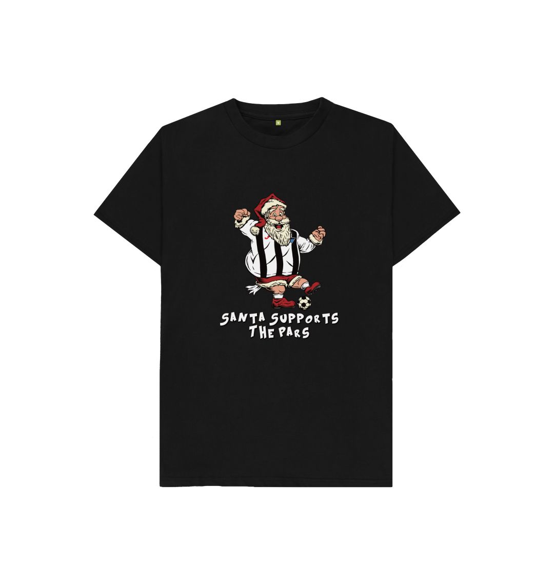 Black Dunfermline Kids Santa T-shirt