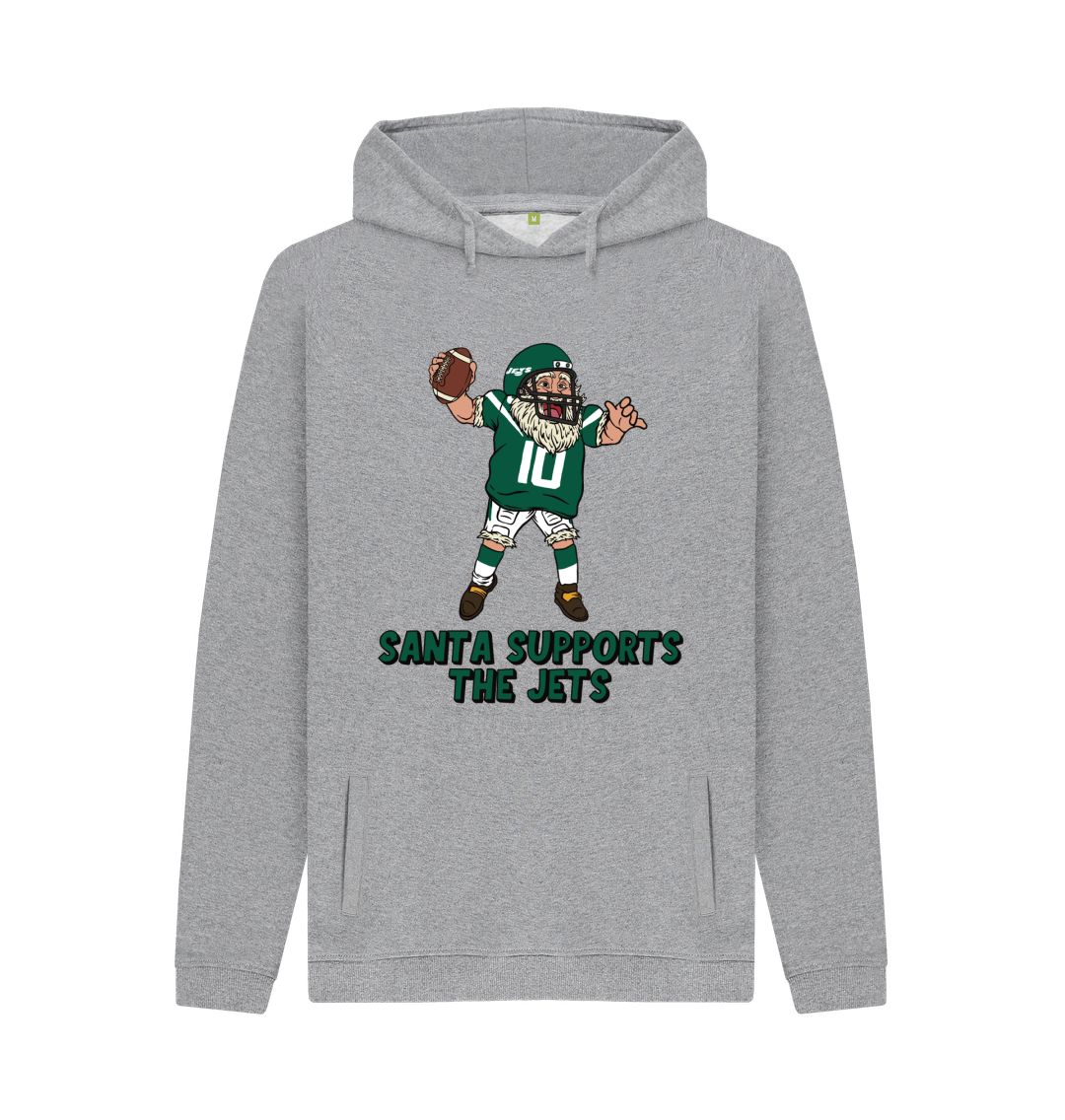 Light Heather New York Jets Santa Hoody (Green text)