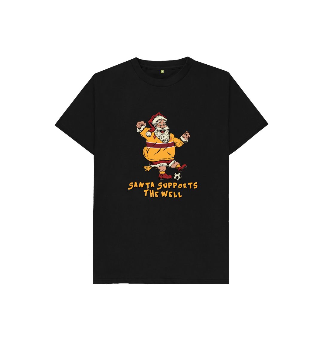 Black Motherwell Kids Santa T-shirt