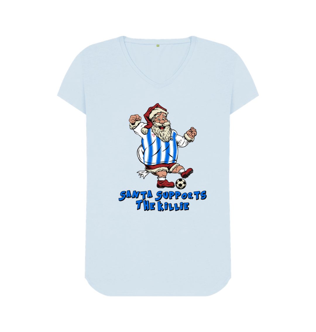 Sky Blue Kilmarnock Women's Santa V-neck T-shirt