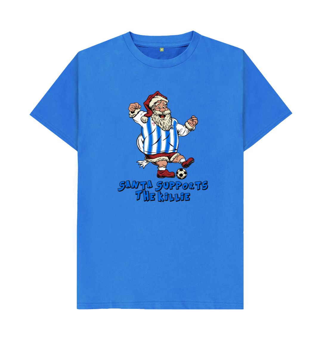 Bright Blue Kilmarnock Men's Santa T-shirt