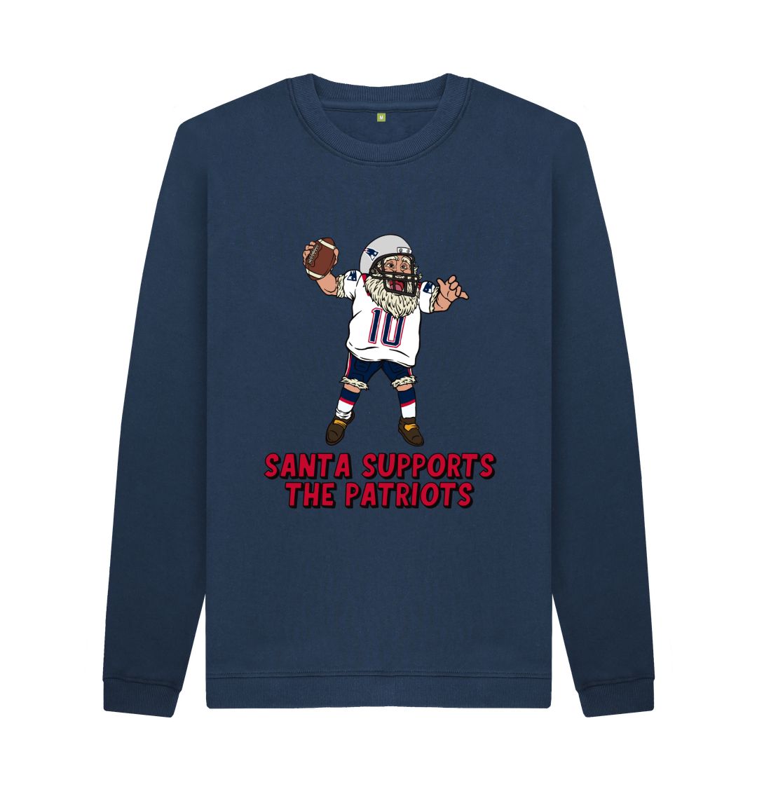 Navy Blue New England Patriots Men's Santa Jumper