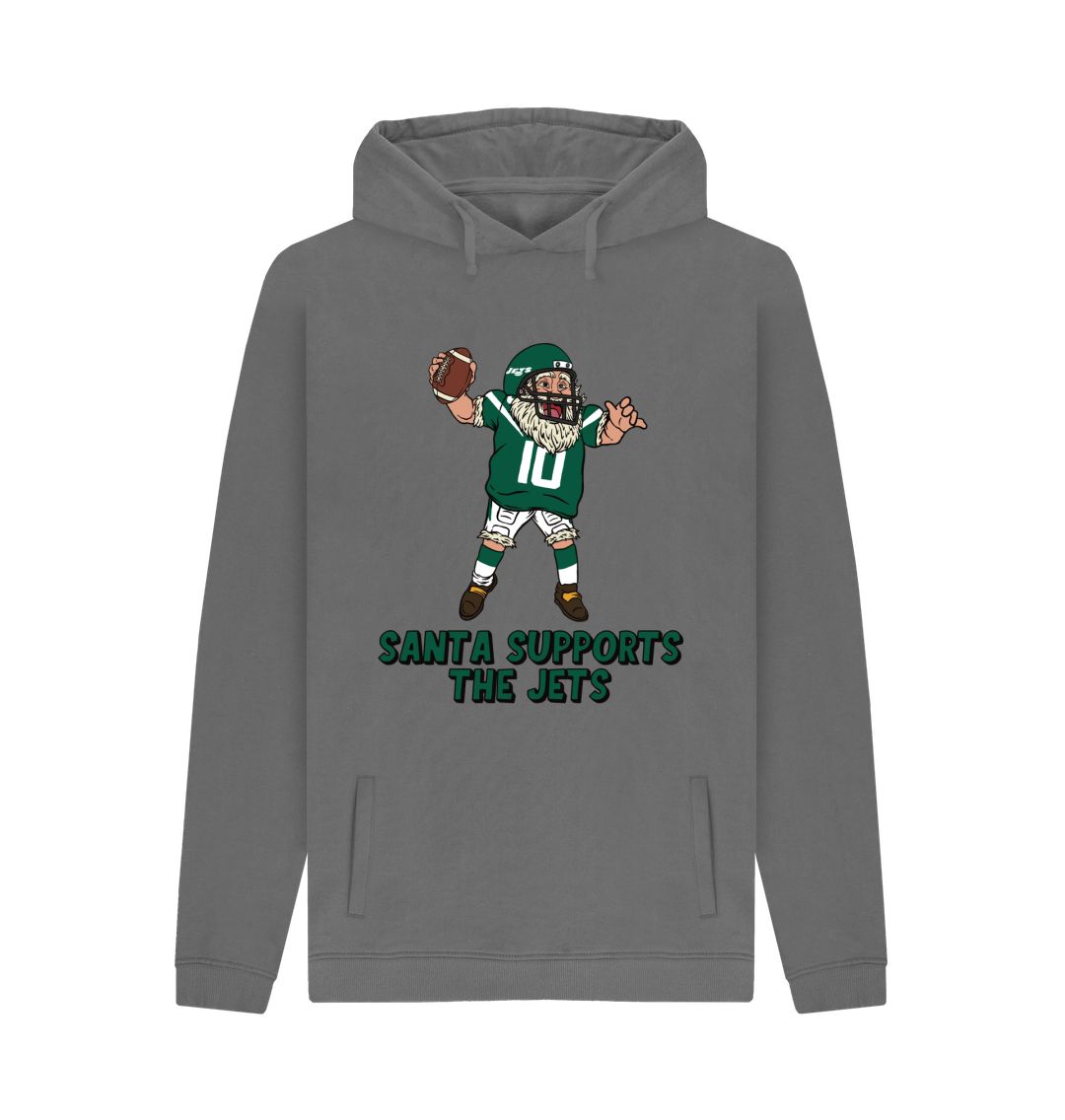 Slate Grey New York Jets Santa Hoody (Green text)