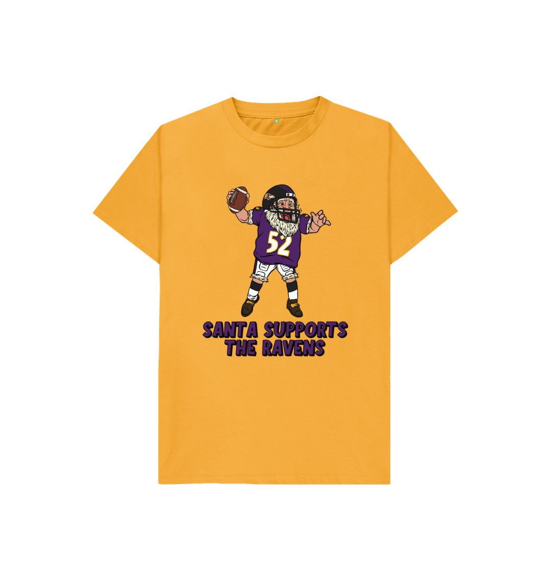 Mustard Baltimore Ravens Kids Santa T-shirt