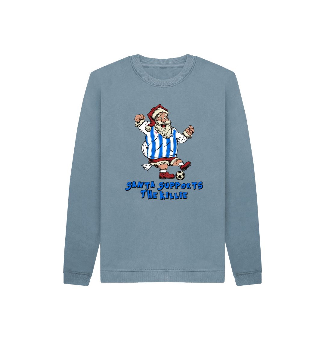 Stone Blue Kilmarnock Kids Santa Jumper